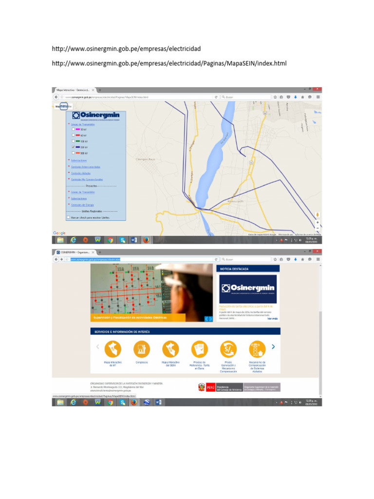 Mapa SEIN - Osinergmin Electricidad | PDF