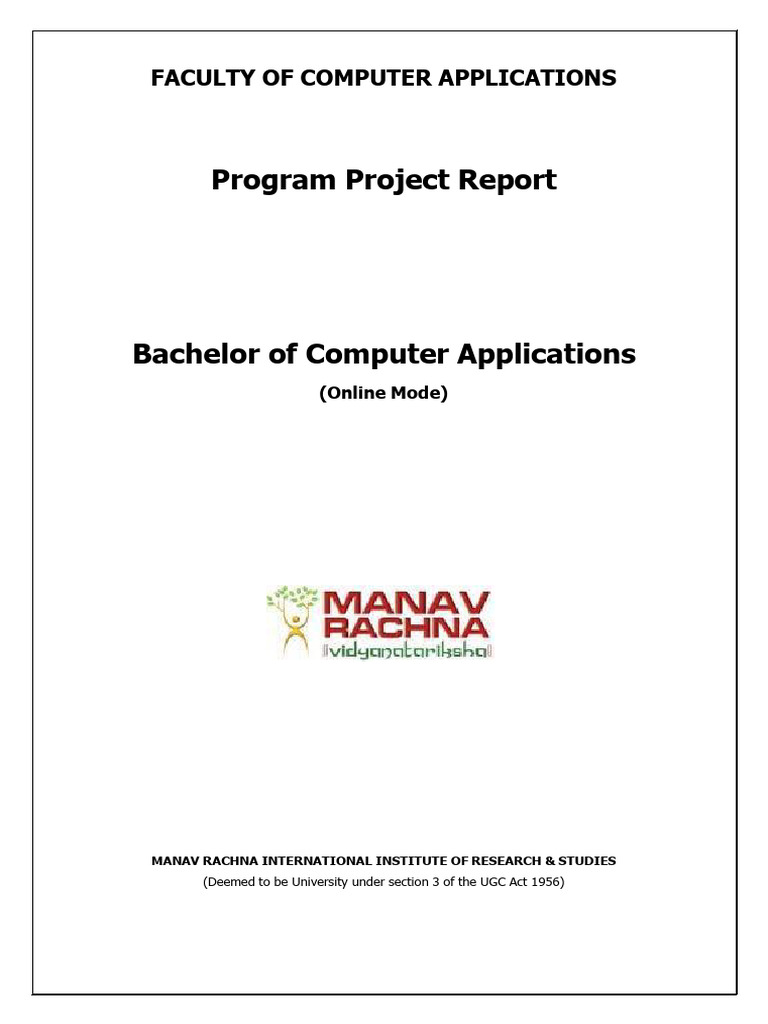Program Project Report: Faculty of Computer Applications | PDF ...