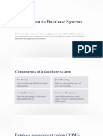 Introduction To Database Systems Architecture
