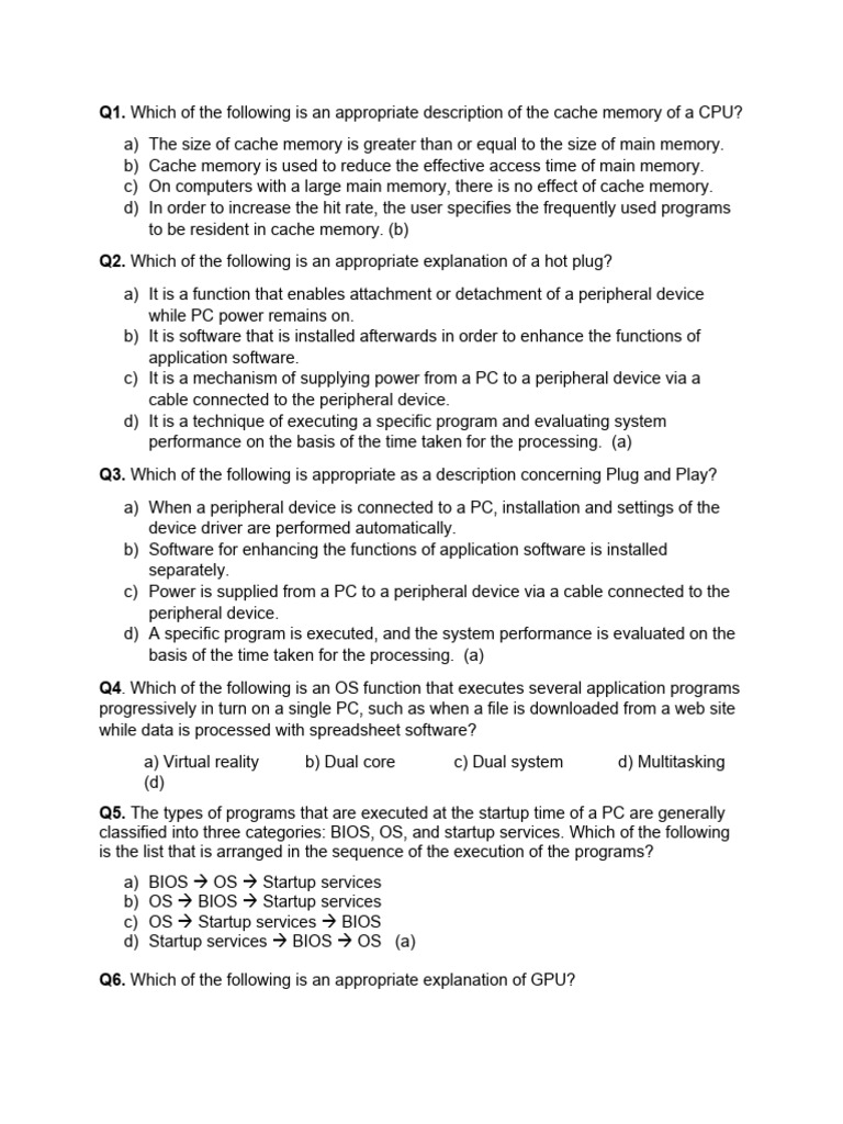 Ch8 End Test | PDF | Operating System | Personal Computers