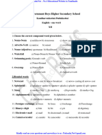 12th English One Word Study Materials English Medium PDF Download