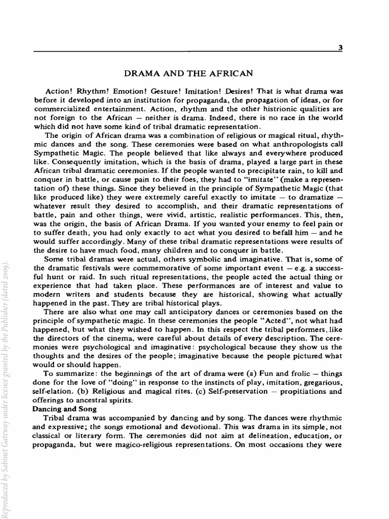 Origins of African Drama Explained | PDF | Tragedy | Poetry