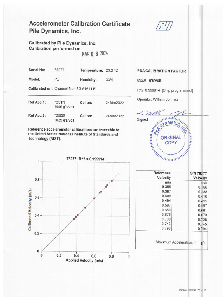 Calibration Accelerometer 78277 | PDF