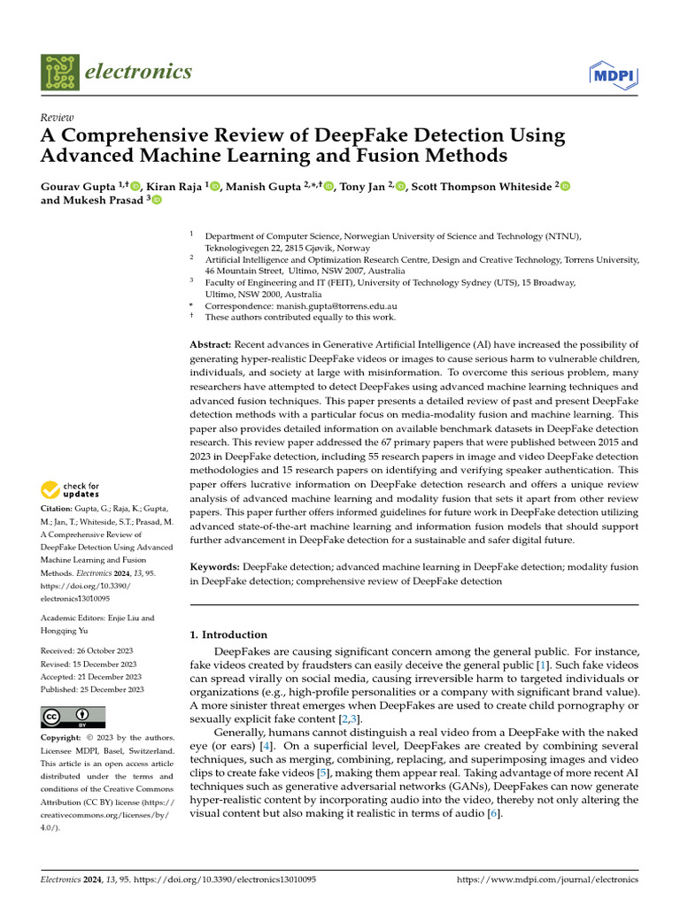 Electronics 13 00095 | PDF | Deep Learning | Support Vector Machine