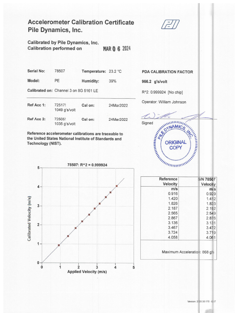 Calibration Accelerometer 78507 | PDF