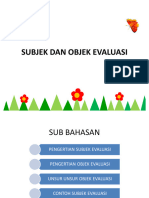 Subjek Dan Sasaran Evaluasi