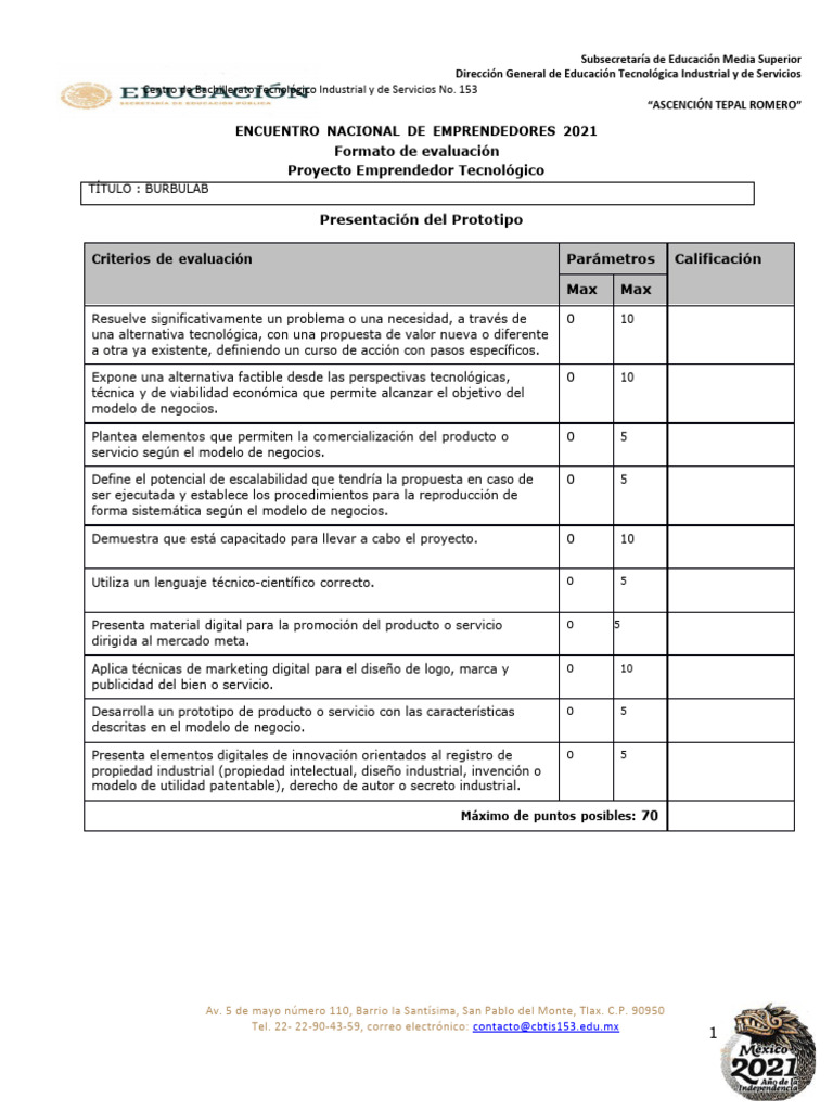 Evaluación de Proyectos Emprendedores | PDF | Iniciativa empresarial ...