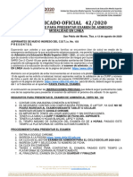 42 Comunicado 2020 - Instrucciones para Presentar Examen de Admisión Modalidad en Linea