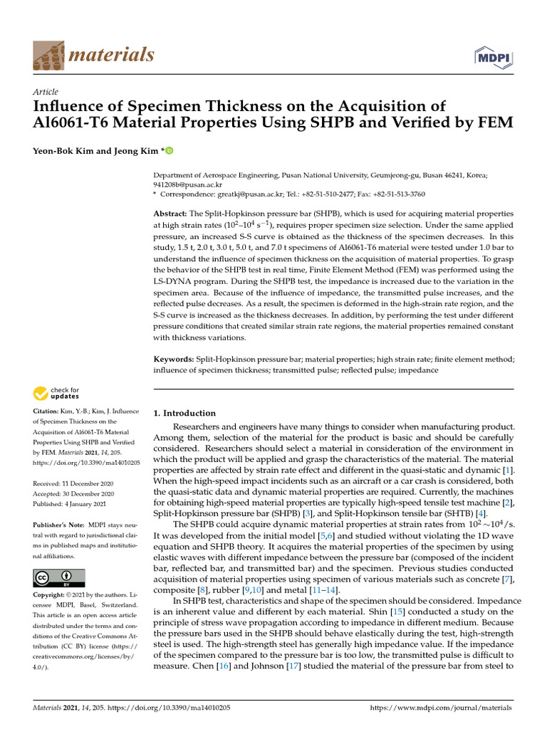 Influence of Specimen Thickness On The Acquisition | PDF | Waves ...