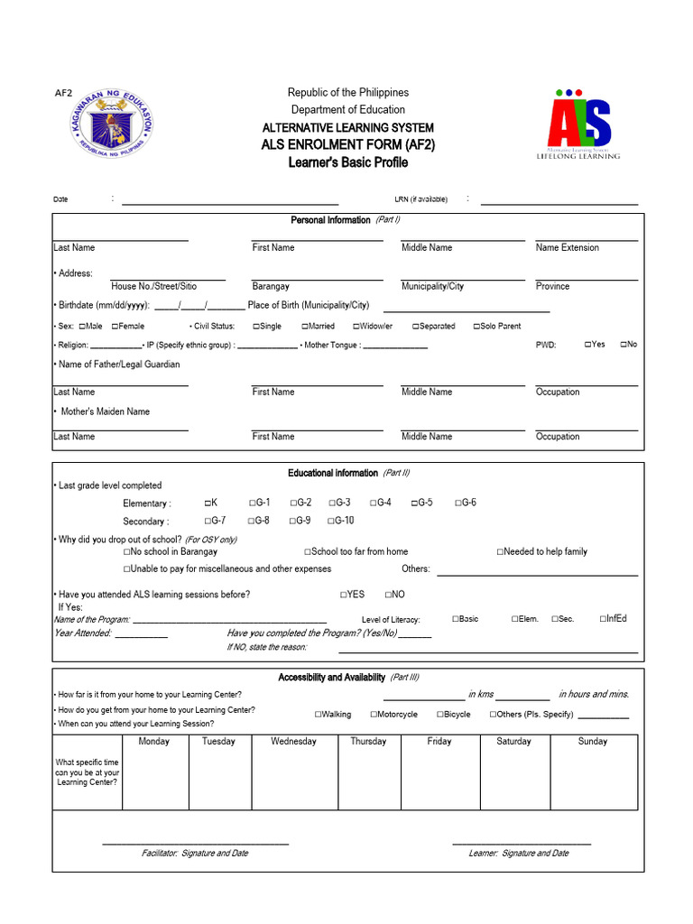 What Is Als Form 2