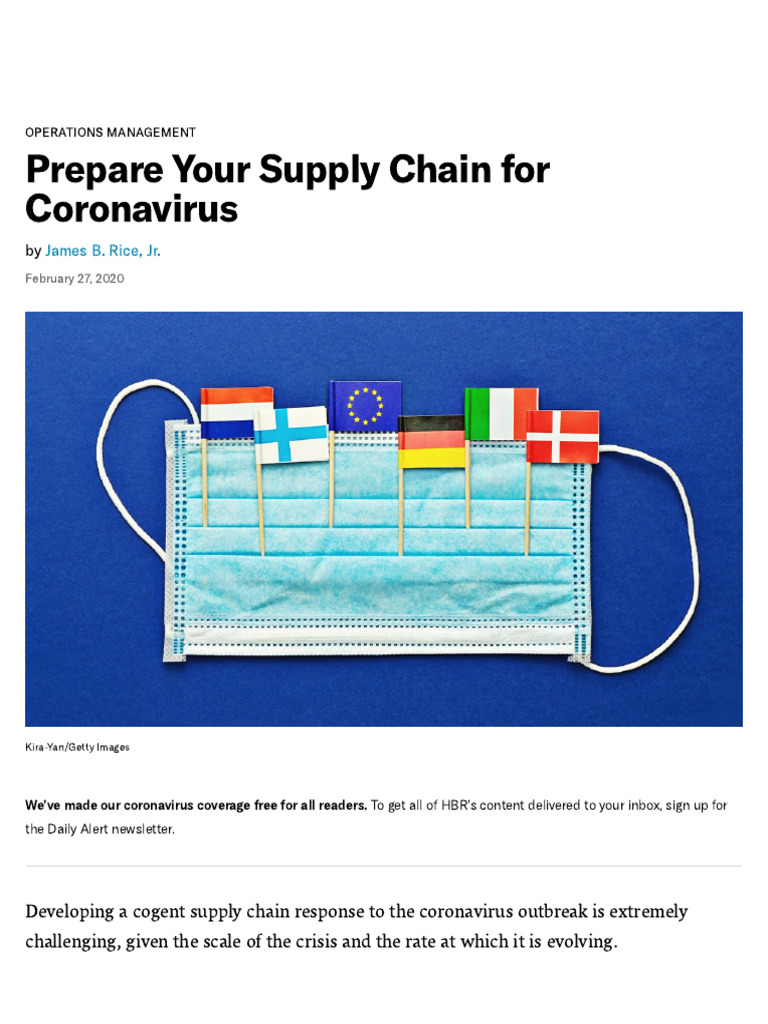 Prepare Your Supply Chain For Coronavirus | PDF | Supply Chain | Risk