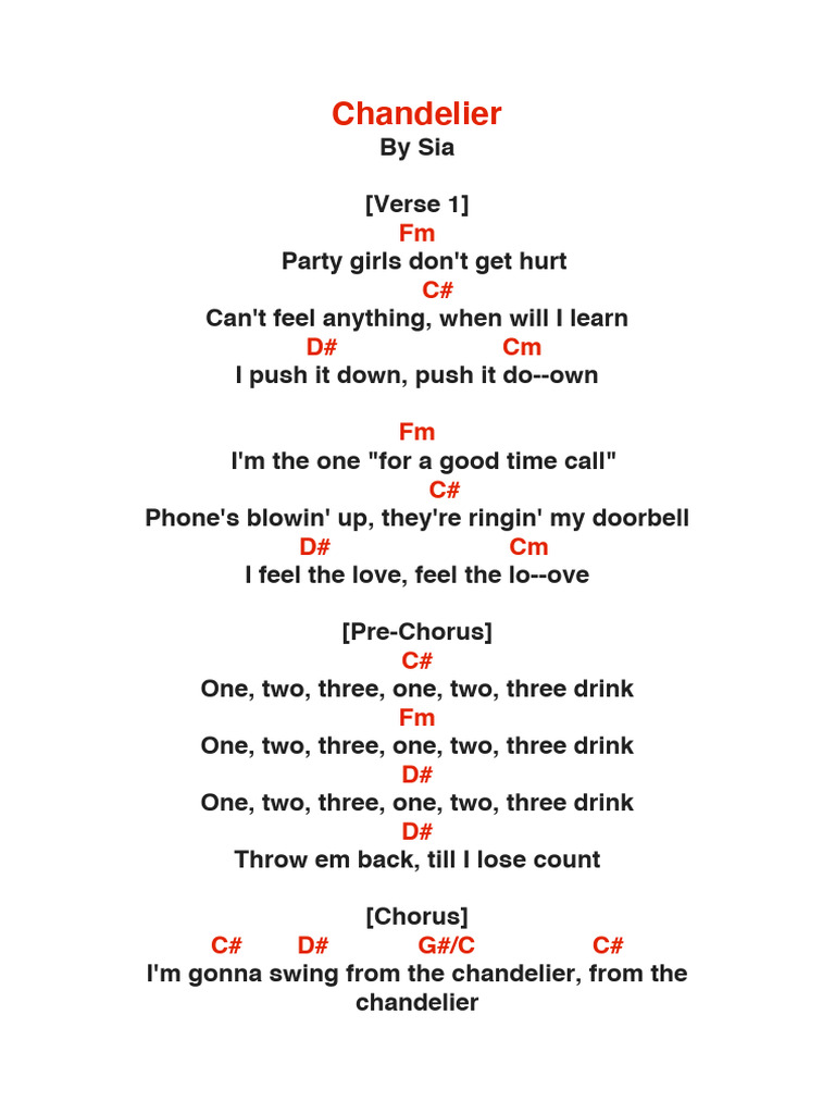 Chandelier 2 PDF Song Structure Popular Music