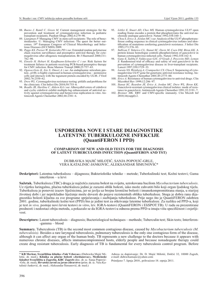Comparison of Tuberculosis Tests | PDF | Diseases And Disorders ...