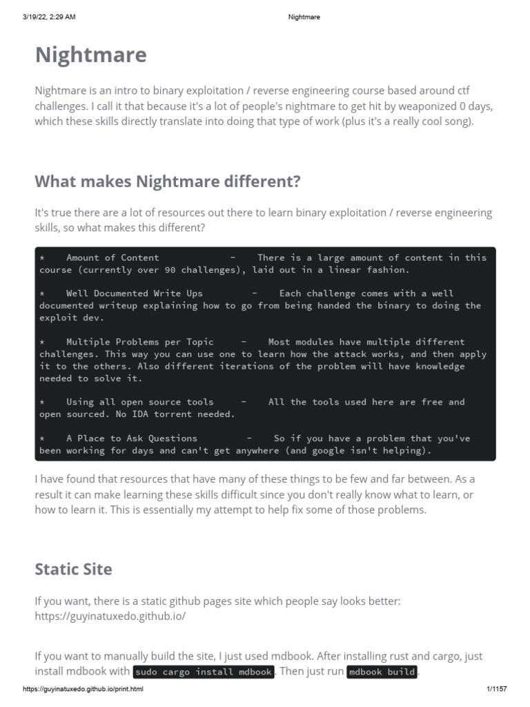 Nightmare | PDF