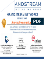 Amicus Communications Certificate 2024