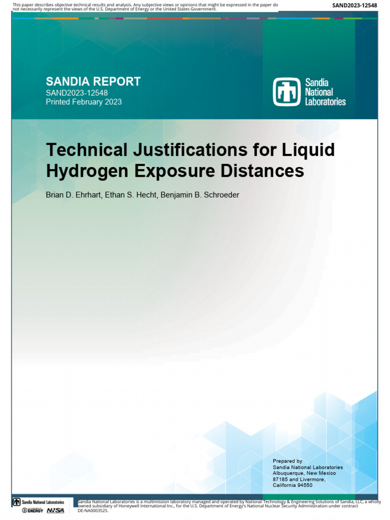 Liquid Hydrogen Separation Distances Update | PDF | Risk | Risk Assessment