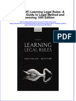Learning Legal Rules A Students Guide To Legal Method and Reasoning 10Th Edition Full Chapter
