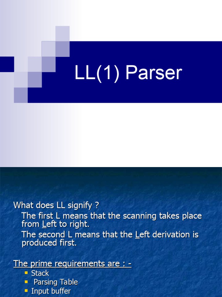 LL (1) Parser | PDF