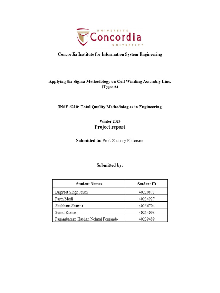 Six Sigma in Coil Winding Assembly | PDF | Six Sigma | Needs Assessment