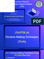 Lecture 11. Ch4. Decision Making Techniques (Part Two)