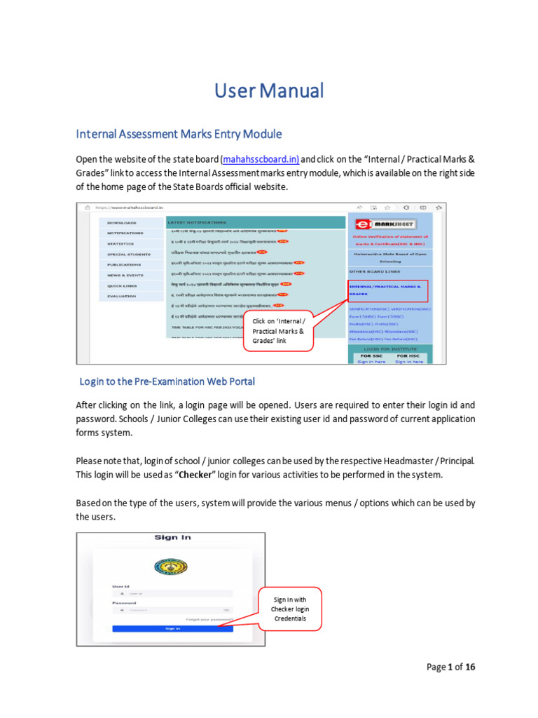 Internal Assessment Marks Entry Guide | PDF | Login | Password