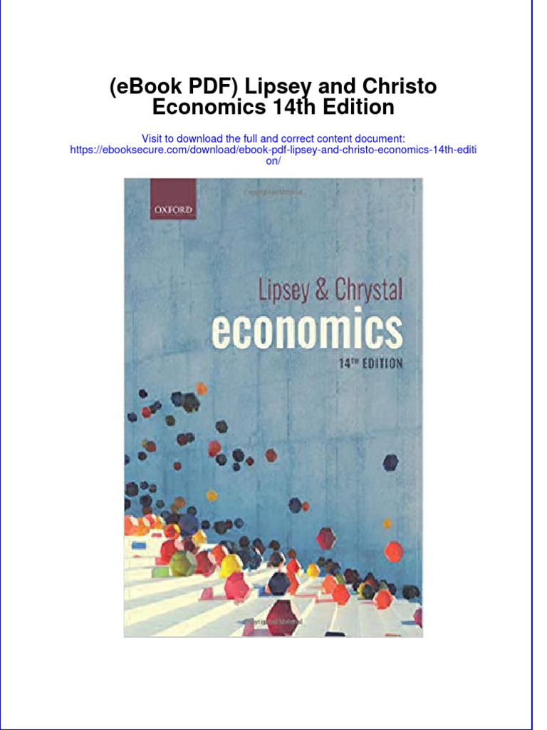 Lipsey and Christo Economics 14Th Edition Full Chapter PDF Long Run