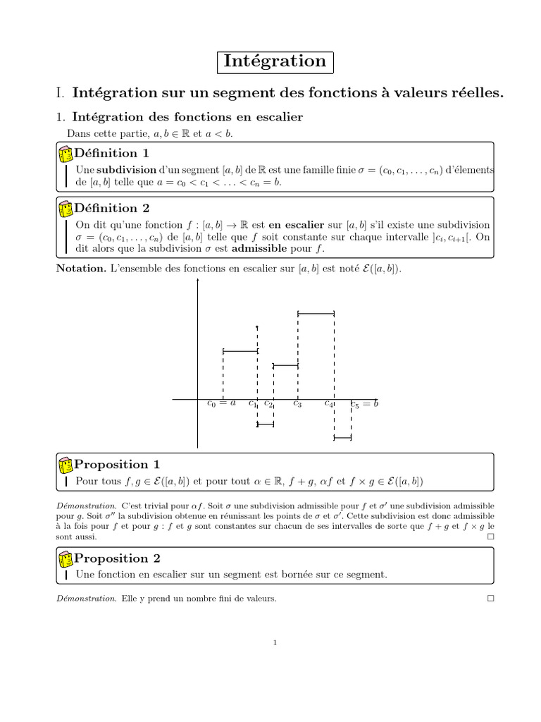 Intégration des fonctions en escalier | PDF | Intégral | Fonction ...