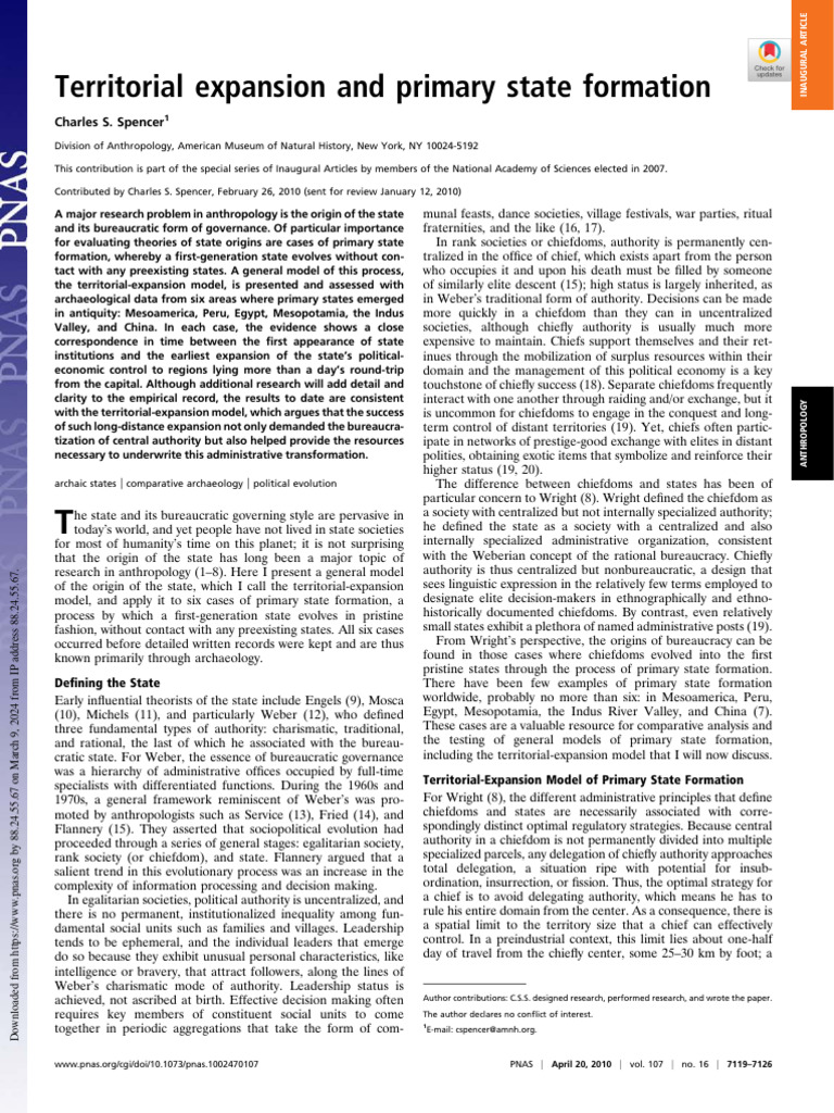 Territorial Expansion in State Formation | PDF | Bureaucracy ...