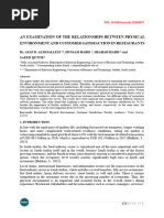 An Examination of The Relationships Between Physical Environment and Customer Satisfaction in Restaurants