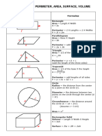 Geometry Formulae 2D-3D Shapes - Perimeter, Area, Volume