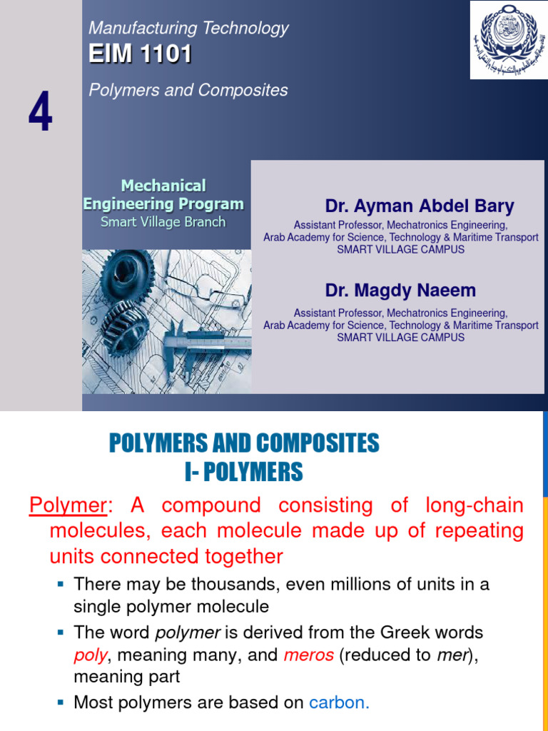 Lecture 4 Polymers And Composites Updated Pdf