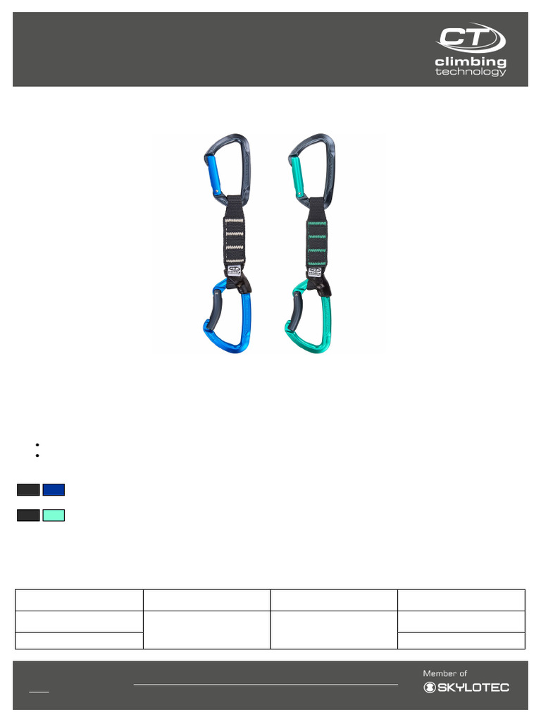 Set De 6 Dégaines NY Pro 12cm - Pour Escalade Sportive Avec Mousquetons Et Sangle Polyamide