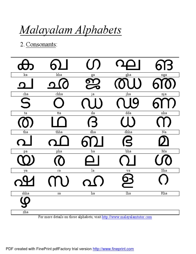 malayalam-consonants