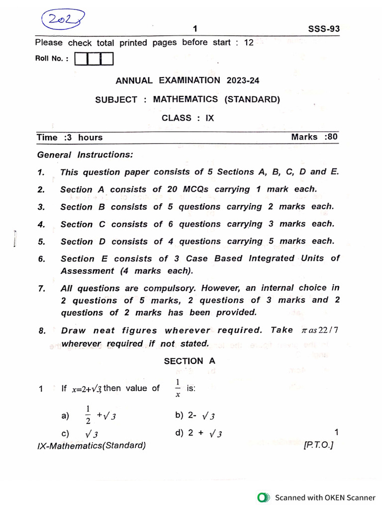 9 Maths Standard Pdf
