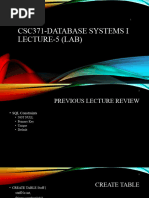 Lec5 Lab CSC371 Database Systems