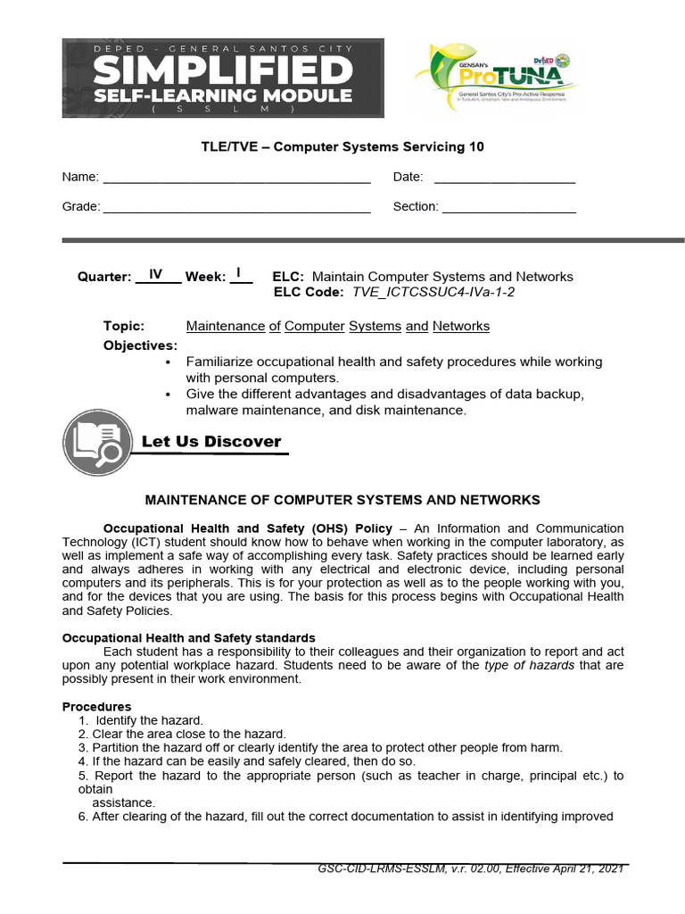 Computer Maintenance Guidelines for Students | PDF | Technology ...