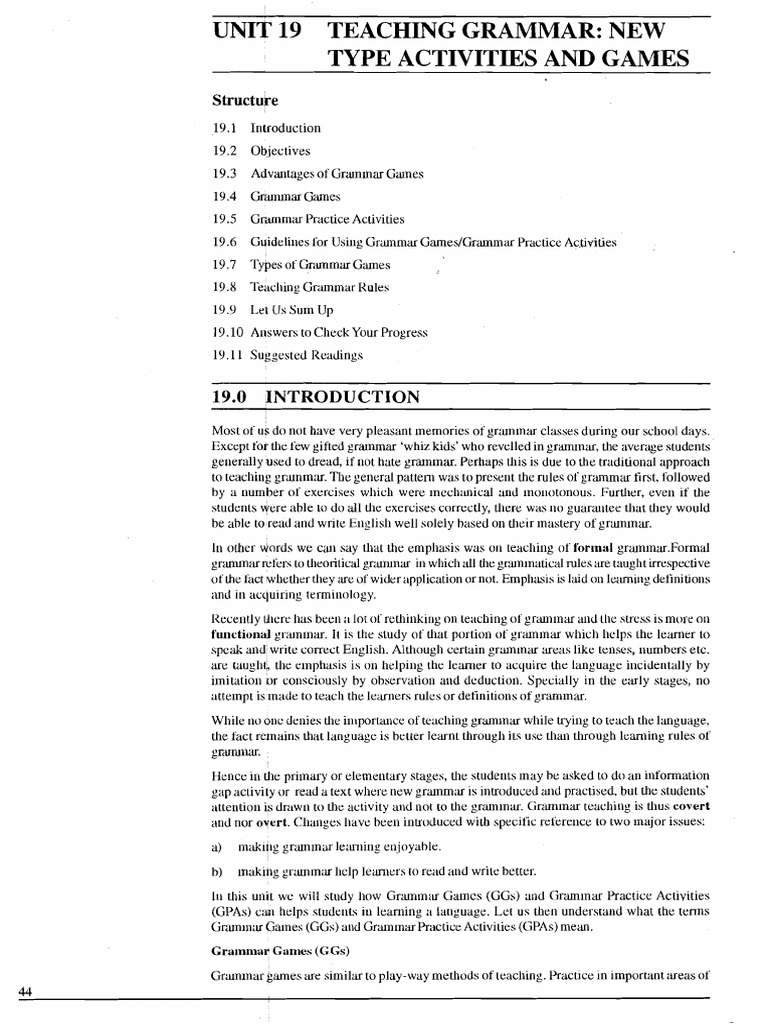 Engaging Grammar Games for ESL Teaching | PDF | Learning | Teachers