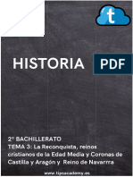 Apuntes Historia 2 Bachillerato TEMA 3 La Reconquista. Reinos Cristianos. Aragon Castilla y Navarra.