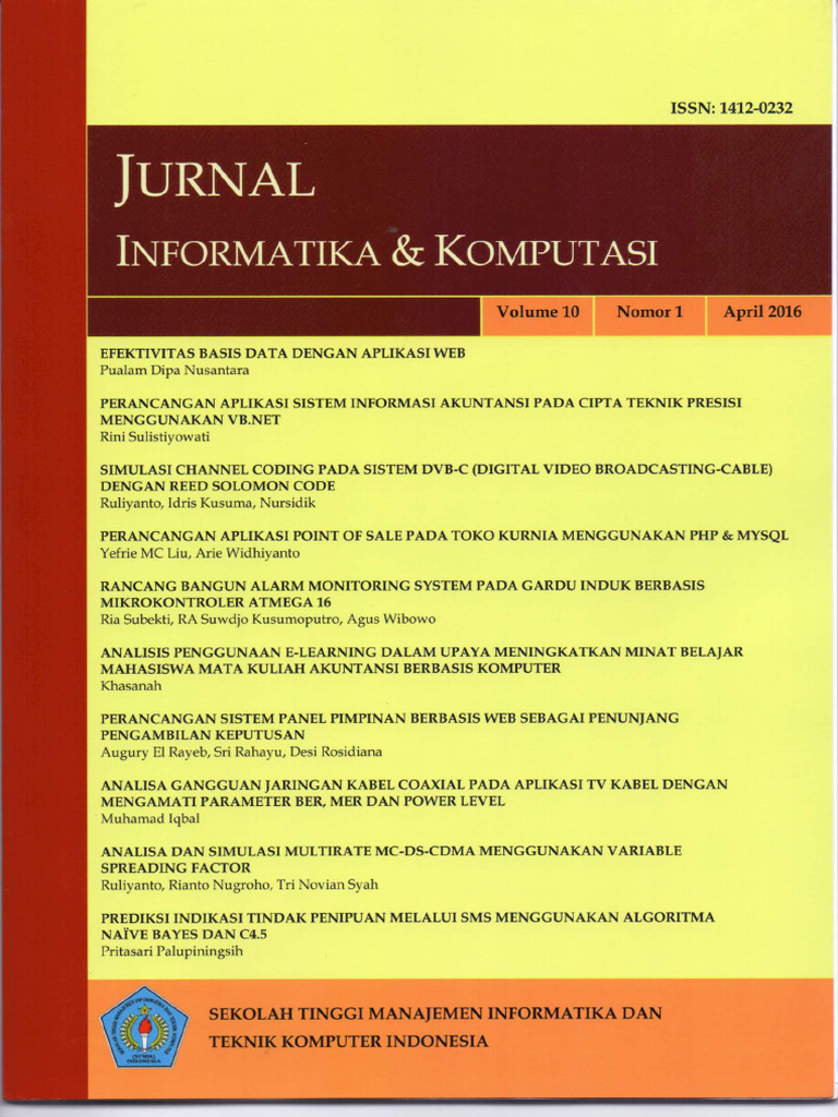 Augury - Jurnal Informatika & Komputasi Vol 10 No 1 | PDF