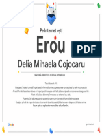 Google Interland Delia Mihaela Cojocaru Certificat de Erou