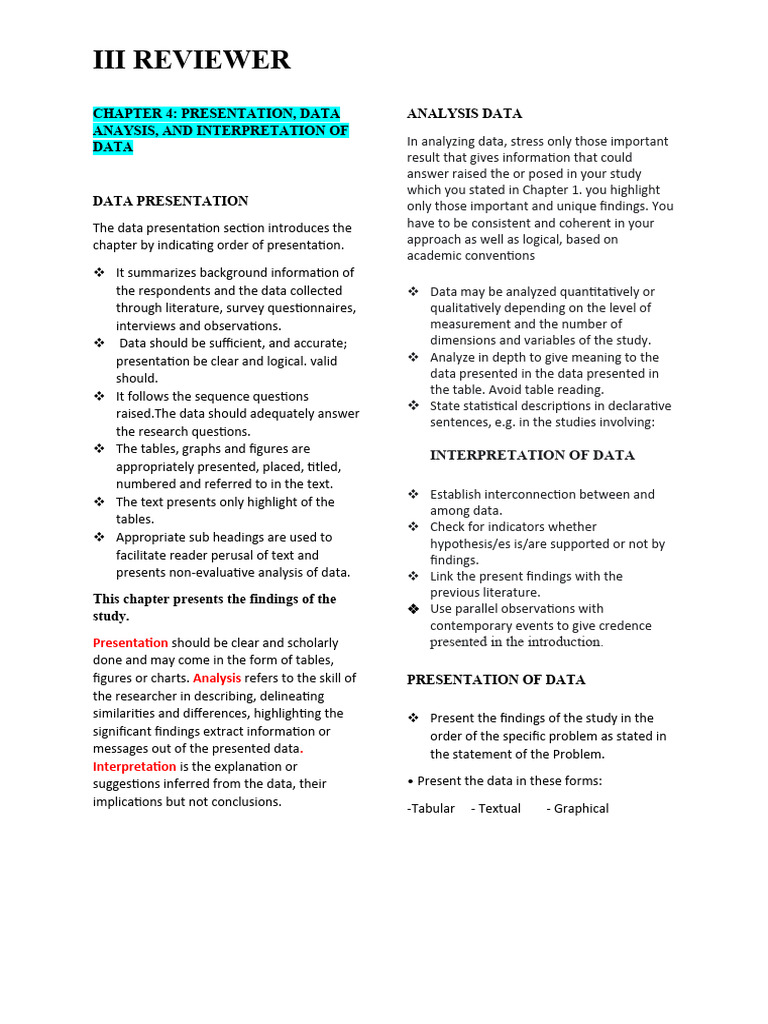 Chapter 4: Data Presentation & Analysis | PDF | Data Analysis | Science