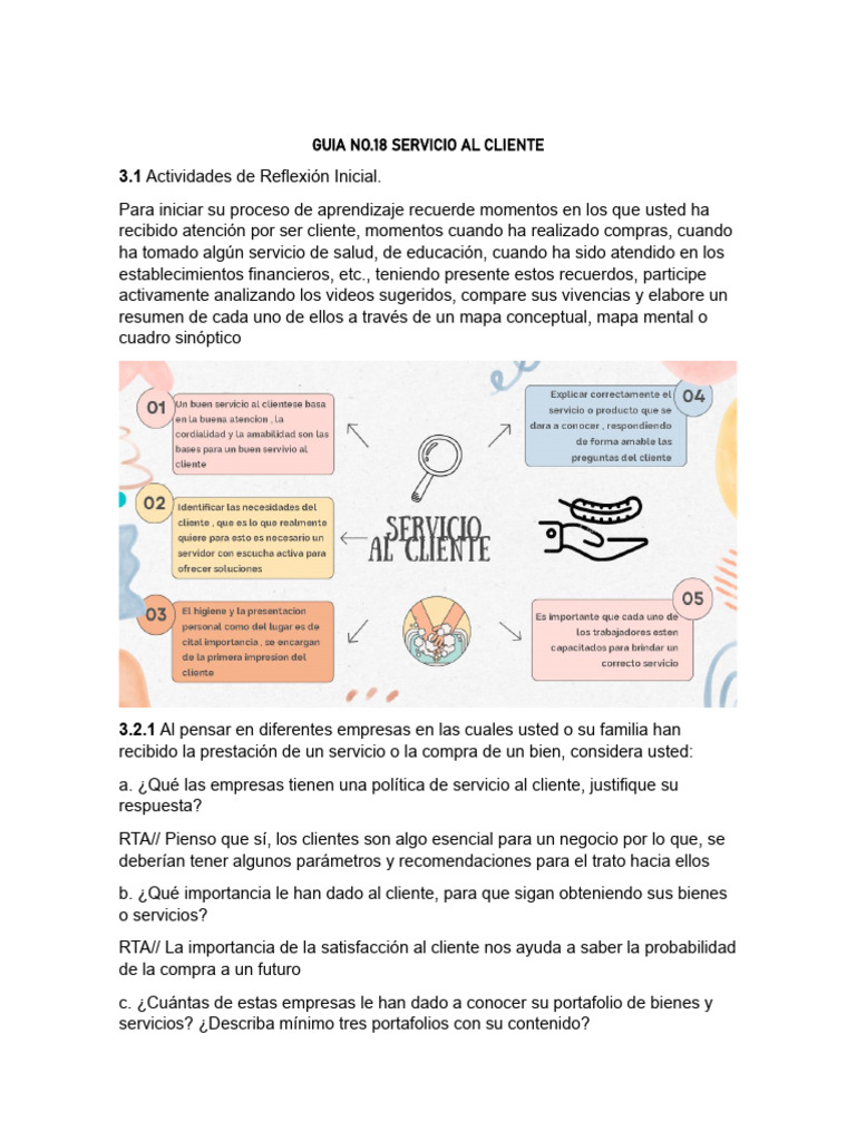 Guia No 18 Servicio Al Cliente | PDF