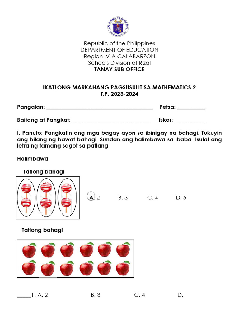 Math-2 Q3 PT | PDF