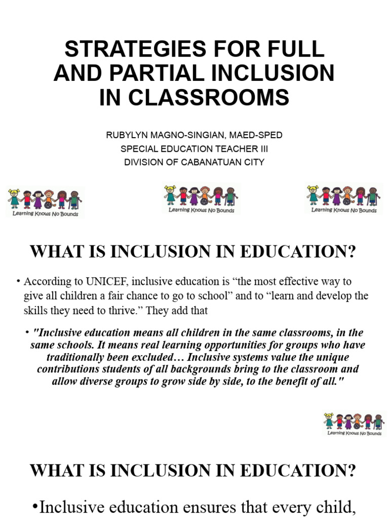 Strategies for Full and Partial Inclusion | PDF | Inclusion (Education ...