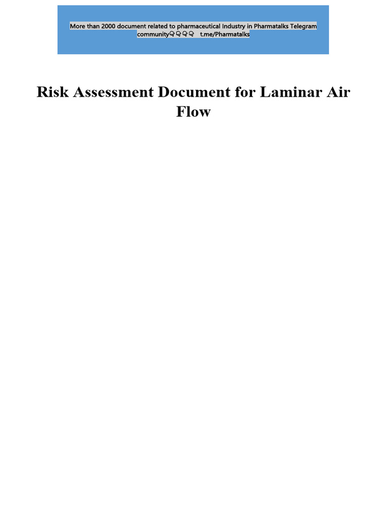 Risk Assessment for Laminar Air Flow | PDF | Risk | Verification And ...