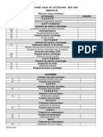 Calendario de Actividades Preescolar