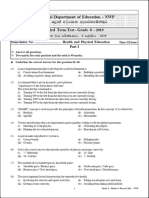 Grade 08 Health 3rd Term Test Paper 2019 English Medium - North Western Province