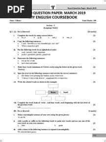 English March 2019 Marathi Medium STD 10th SSC Maharashtra Board Question Paper