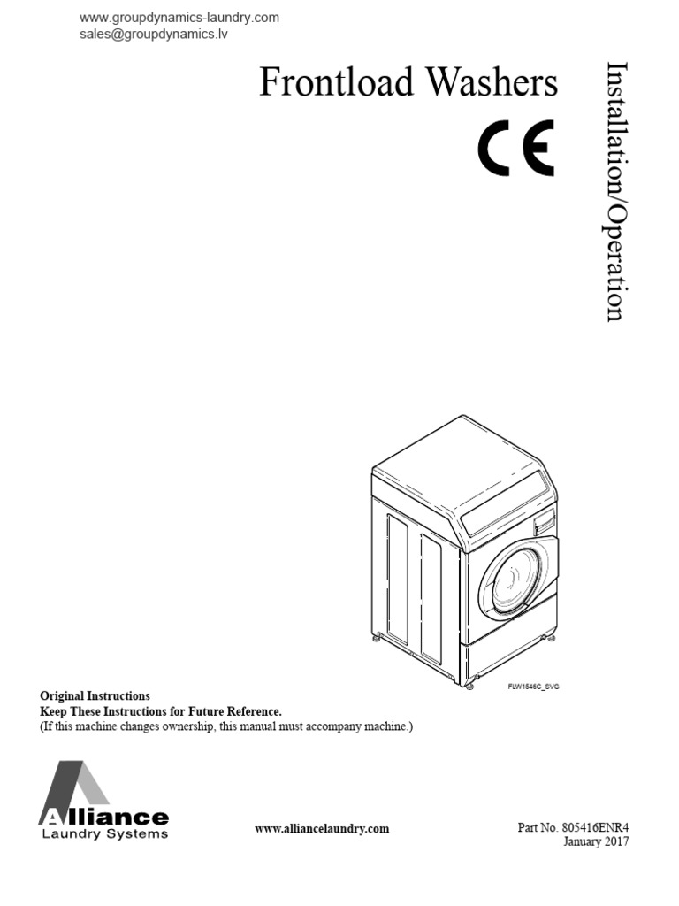 Frontload Washers: Original Instructions Keep These Instructions For ...