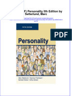 Personality 5Th Edition by Setterlund Marc 2 Full Chapter